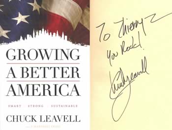 Cover page of the book �Growing a Better America� and dedication of Chuck Leavell.